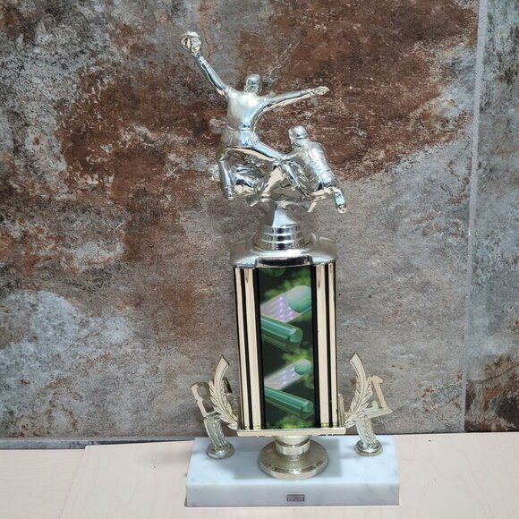 Vintage Mega Baseball Action Play Trophy 1998 Sports Award Marble Base - Picture 4 of 10